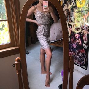 Pale Pink Dress with Silver Beads